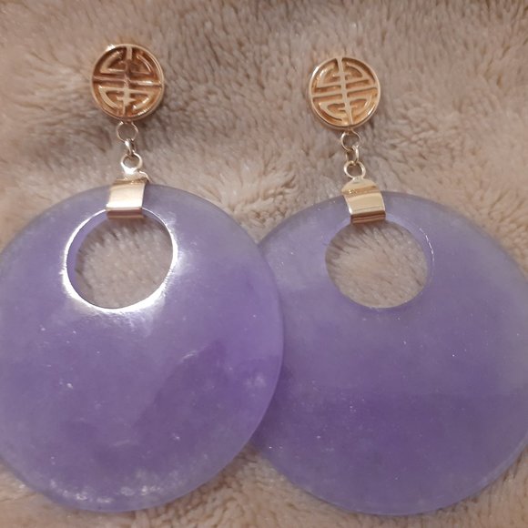 ROSS SIMONS JEWELRY Jewelry - JADE 14 KT. GOLD LARGE HOOP EARRINGS ROSS SIMONS